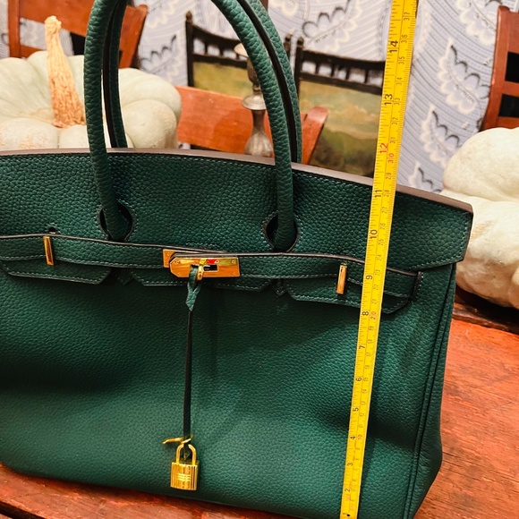 Green Leather Birkin Gold 35 - Picture 4 of 5